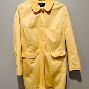 Nine West Yellow Trench Coat Size Large